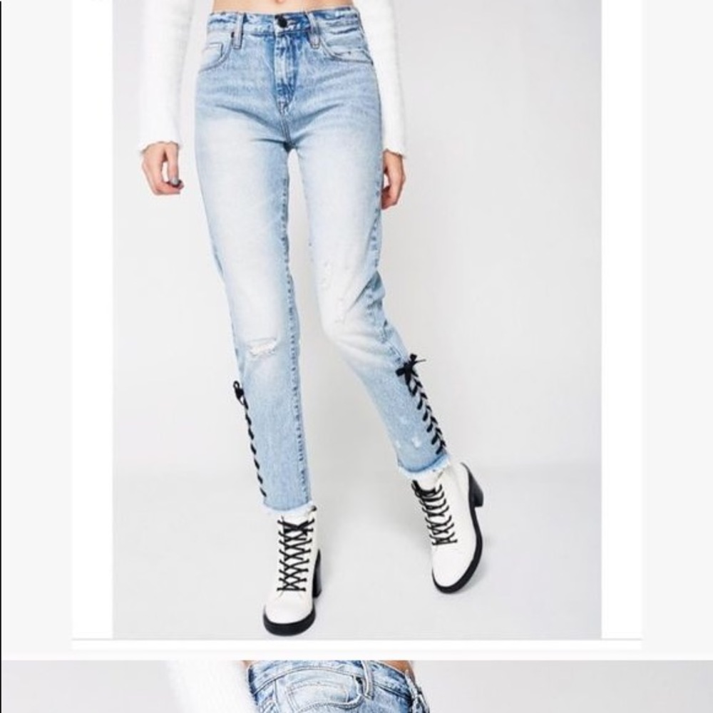 BLANKNYC Lace Up Jeans